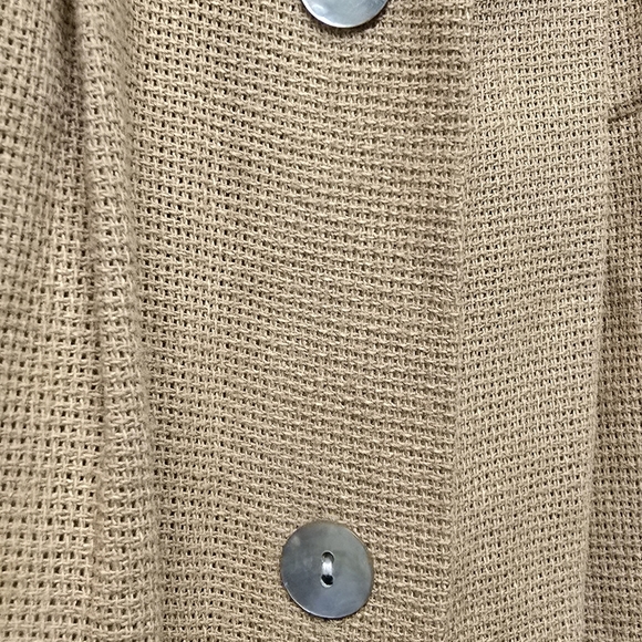 Vintage tan linen buttondown Maxi Skirt - Picture 3 of 5